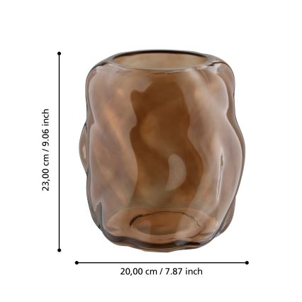 Eglo 421238 - Glasvas MAROSAVA 23x20 cm brun/rökfärgad