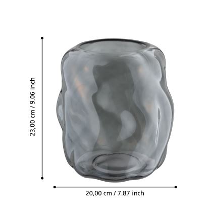 Eglo 421239 - Glasvas MAROSAVA 23x20 cm svart/rökfärgad