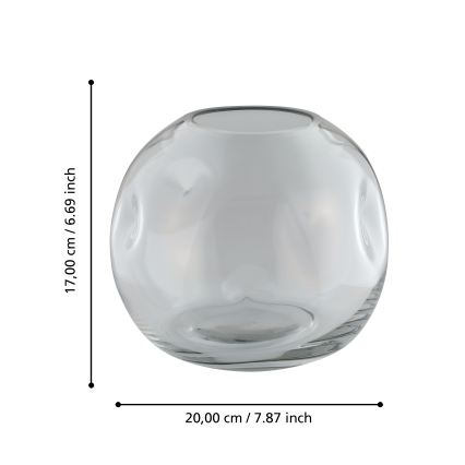 Eglo 421241 - Glasvas MAROSAVA 17x20 cm grå/rökfärgad