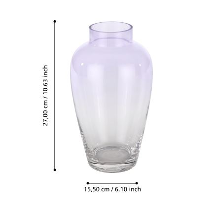Eglo 421356 - Glasvas KENYASI 27x15,5 cm lila