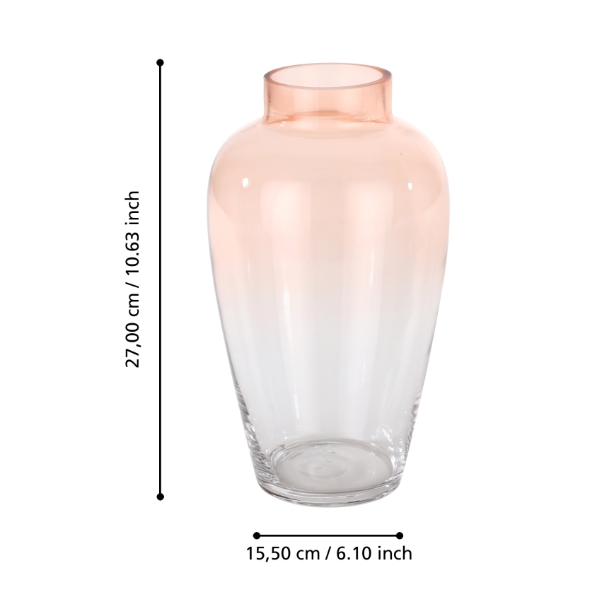 Eglo 421357 - Glasvas KENYASI 27x15,5 cm rosa