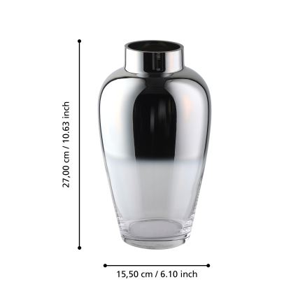 Eglo 421359 - Glasvas KENYASI 27x15,5 cm blank krom