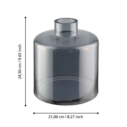Eglo 421385 - Glasvas NABAS 24,5x21 cm svart/rökfärgad