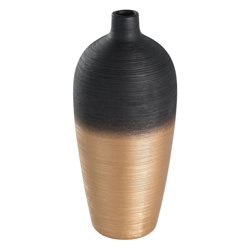 Eglo - Keramikvas 28x12,5 cm svart/guld