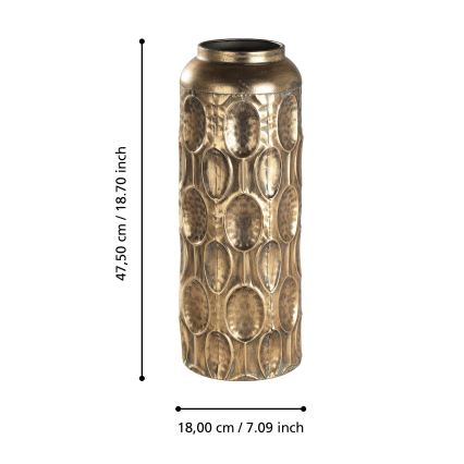 Eglo 421631 - Metallvas LENGGENG 47,5x18 cm guldfärgad