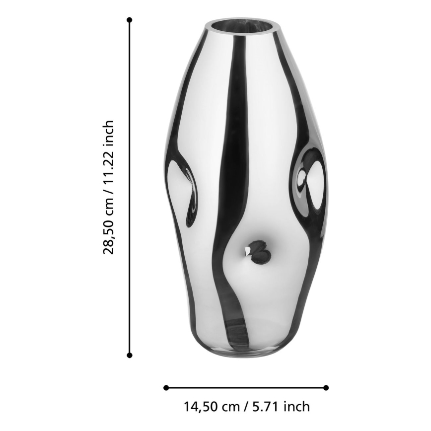 Eglo 421682 - Glasvas XIPORAI 28,5x14,5 cm blank krom