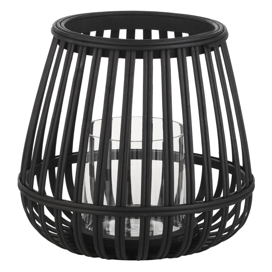 Eglo - Ljusstake 20x22 cm svart/bambu