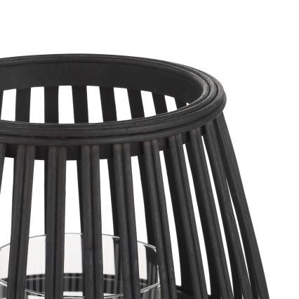 Eglo - Ljusstake 20x22 cm svart/bambu