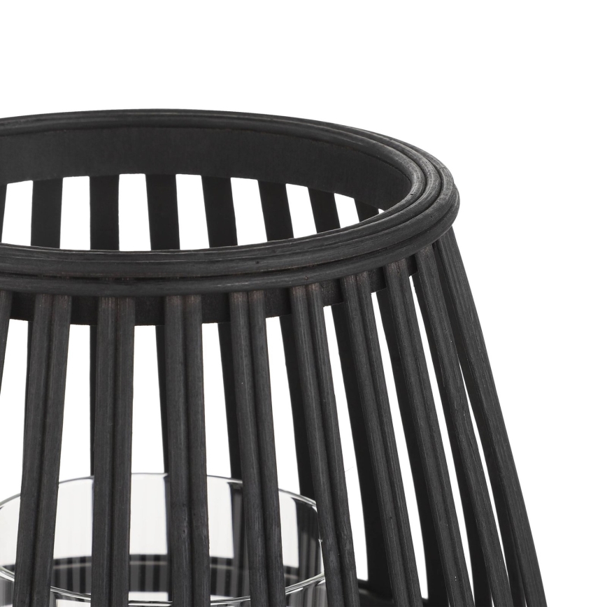 Eglo - Ljusstake 20x22 cm svart/bambu