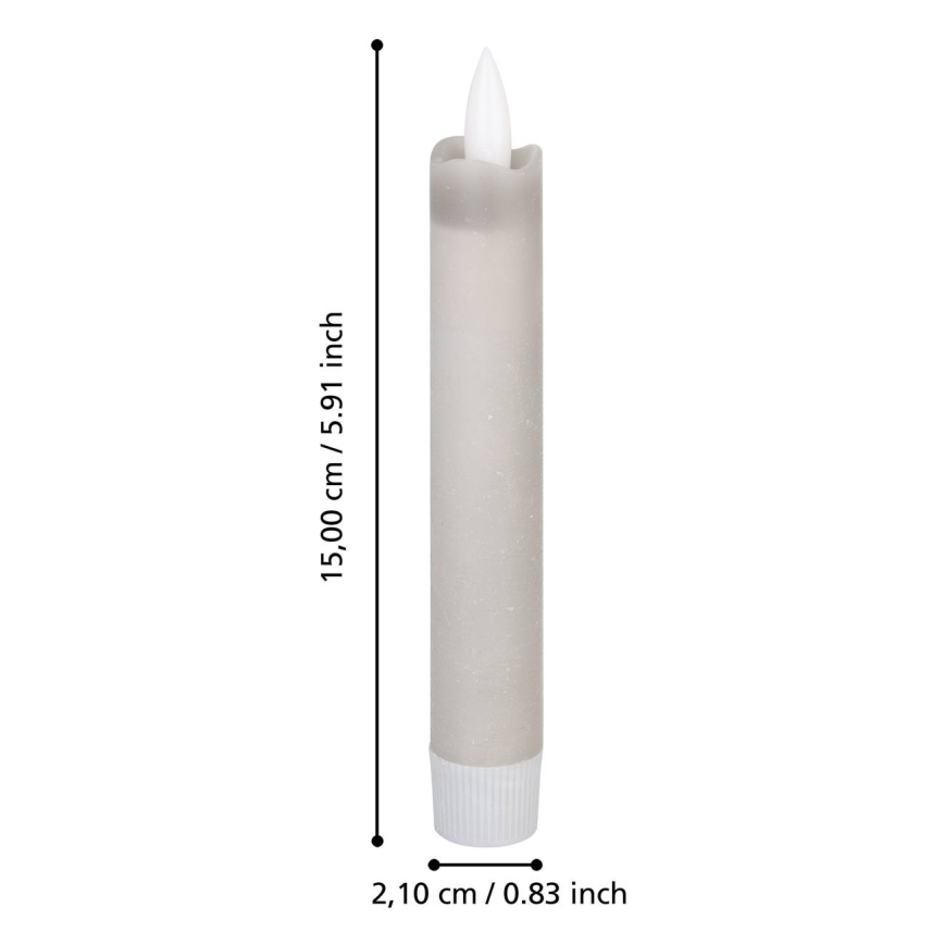 Eglo 422223 - SET 2x LED-ljusstake ANTANABE LED/1xAAA 15 cm grå