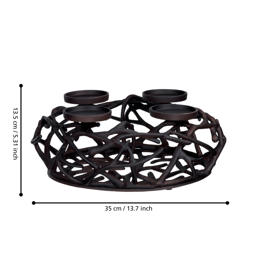 Eglo 422731 - Ljusstake OROQUIETA 13,5x35 cm brun