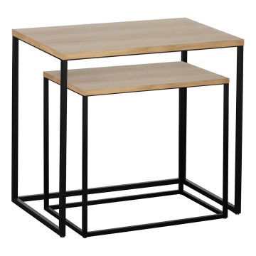 Eglo 424006 - Set om 2 sidobord TOZAWA, brun/svart