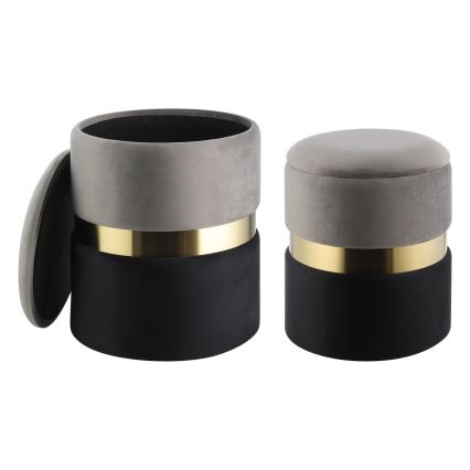 Eglo - KIT 2x Taburett diameter 31,5/36 cm grå/svart/guld