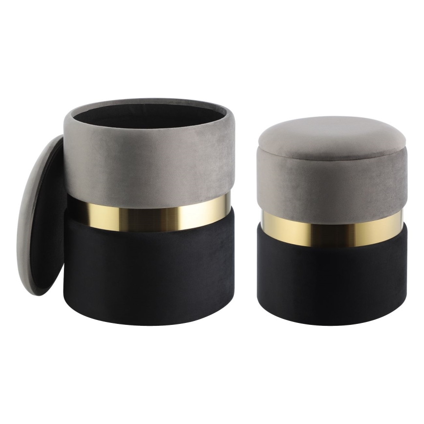 Eglo - KIT 2x Taburett diameter 31,5/36 cm grå/svart/guld