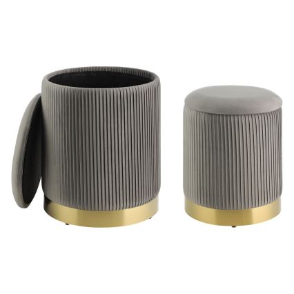 Eglo - KIT 2x Taburett diameter 31,5/36 cm grå/guld