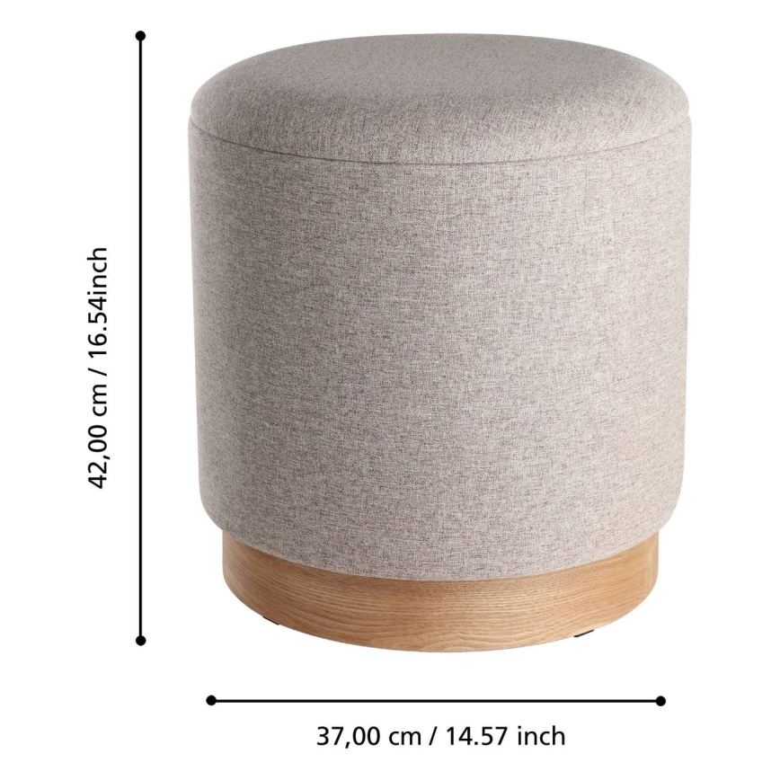 Eglo - KIT 2x Taburett diameter 30,5/37 cm brun