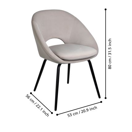 Eglo - Matstol 80x56 cm grå