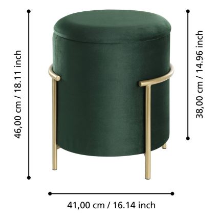 Eglo - Taburett 46x41 cm grön/guld