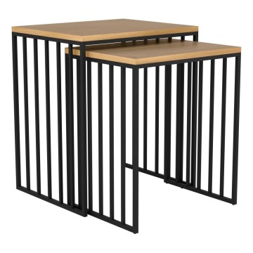 Eglo 424143 - Set med 2 sidobord TOZAWA brun/svart