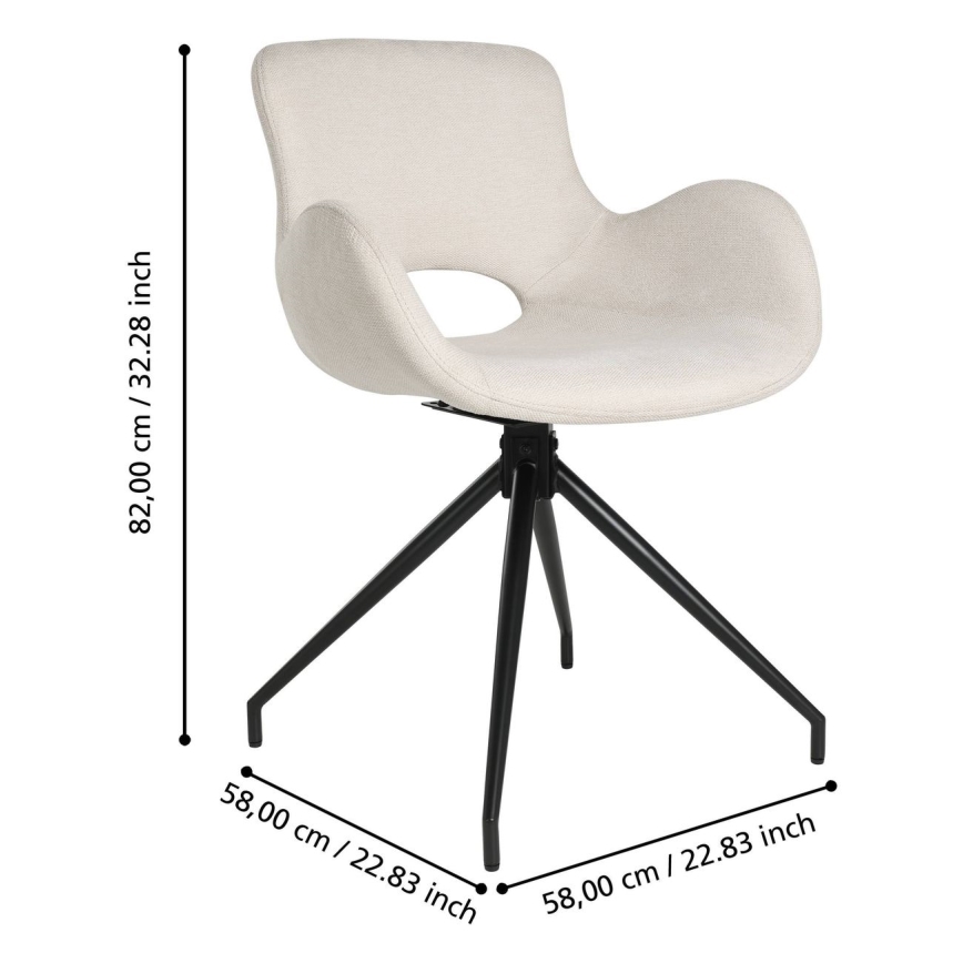 Eglo - Matstol 82x58 cm grädde/svart