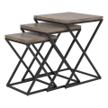 Eglo 424783 - Set med 3 sidobord CLONMANY, brun/svart