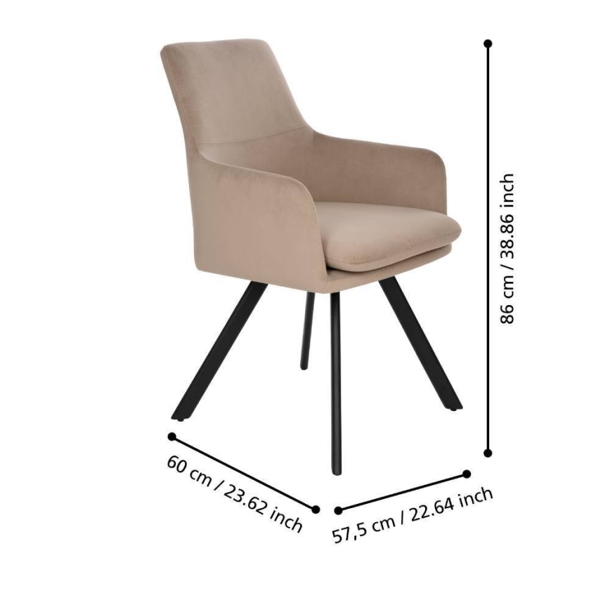 Eglo 424942 - Fåtölj APALIT 86x60 cm beige/svart