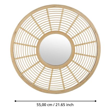 Eglo - Väggspegel Ø 55 cm bambu