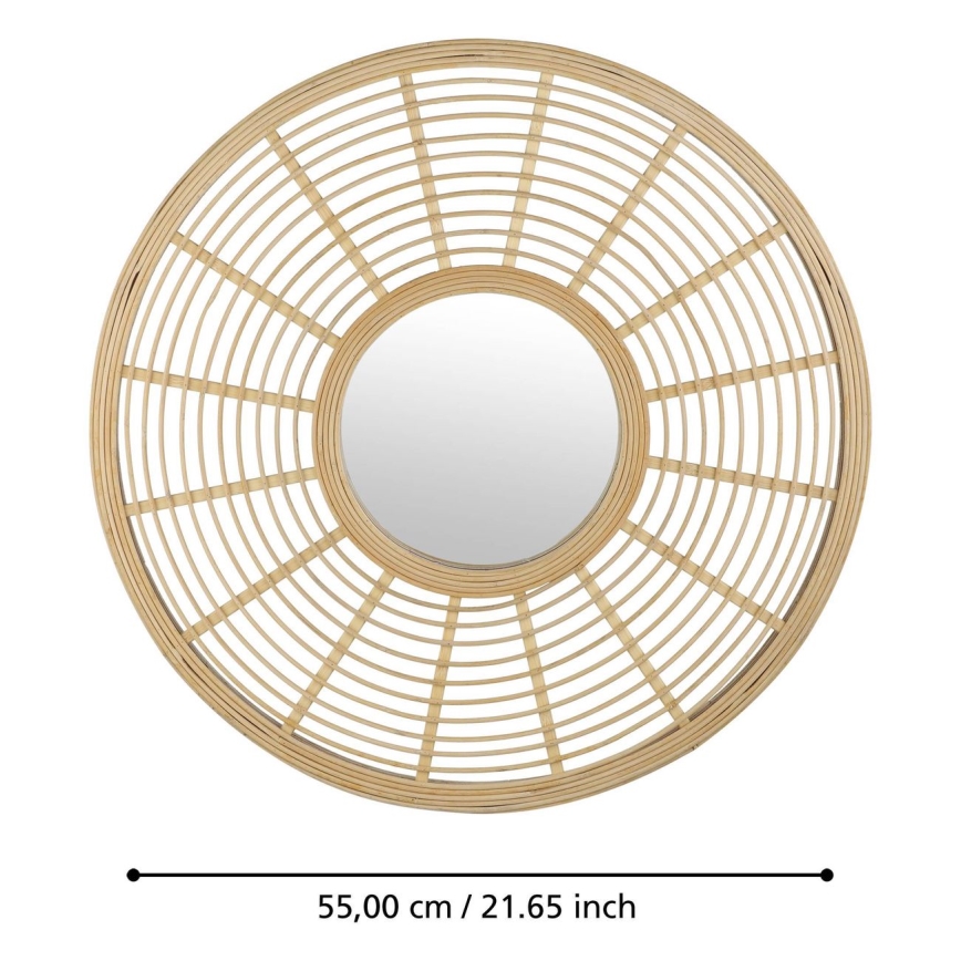 Eglo - Väggspegel Ø 55 cm bambu