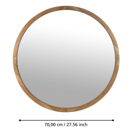 Eglo - Väggspegel Ø 70 cm brun