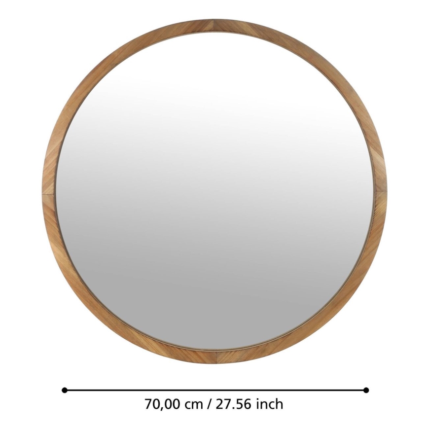 Eglo - Väggspegel Ø 70 cm brun