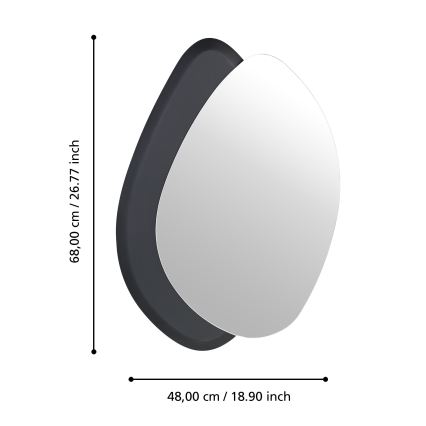 Eglo 425051 - Väggspegel LIOMA 68x48 cm gran/svart