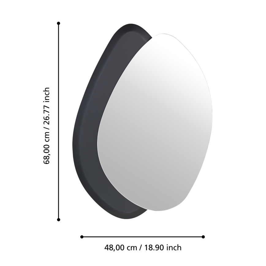 Eglo 425051 - Väggspegel LIOMA 68x48 cm gran/svart