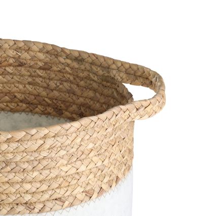 Eglo 426584 - Set om 2 dekorativa korgar NANAE 30x31 cm vit/beige
