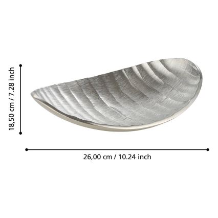 Eglo - Dekorativt bricka 18,5x26 cm silver