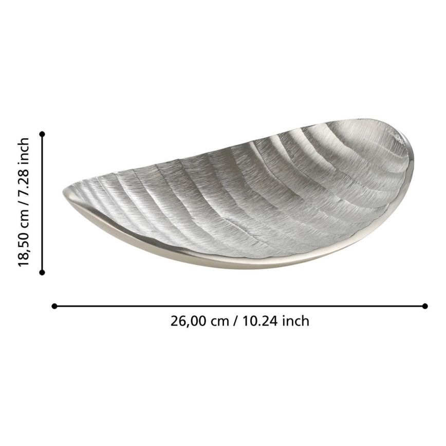 Eglo - Dekorativt bricka 18,5x26 cm silver