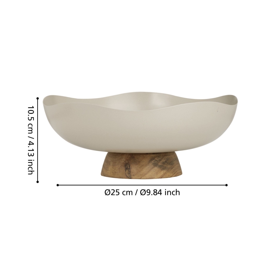 Eglo - Dekorativt bricka diameter 25 cm beige