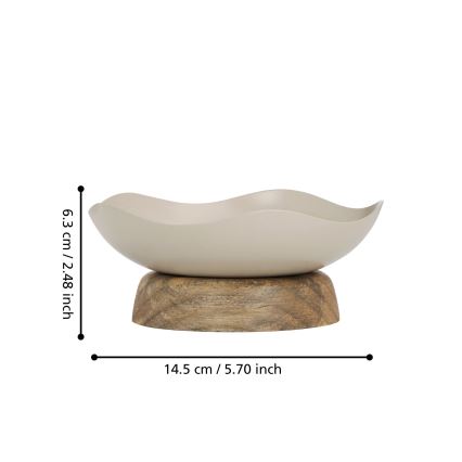 Eglo - Dekorativt bricka diameter 14,5 cm beige