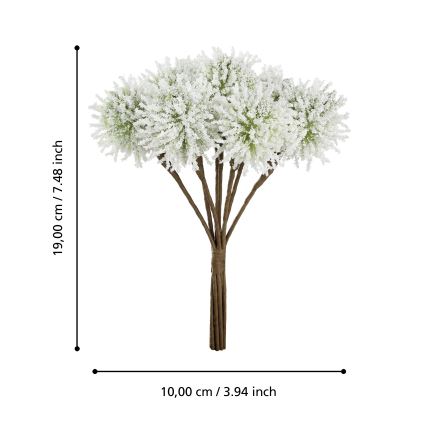 Eglo - Plastblomma 19 cm vit