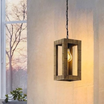 Eglo 43105 - Taklampa med kedja TAKHIRA 1xE27/60W/230V lönn