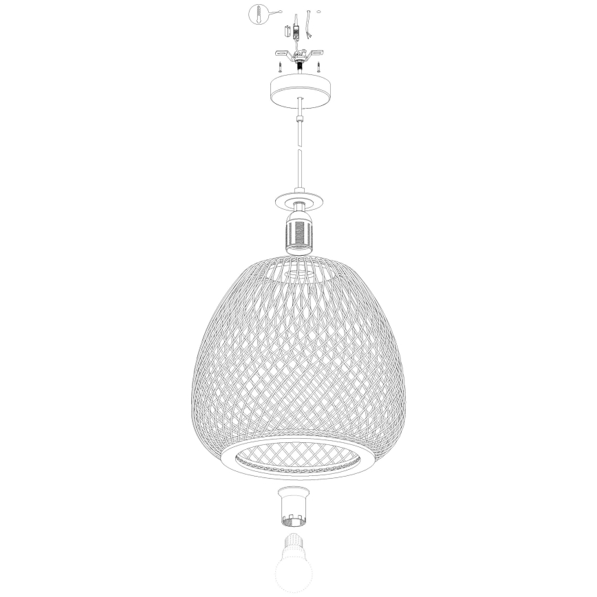 Eglo 43265 - Ljuskrona med snöre DEMBLEBY 1 1xE27/40W/230V