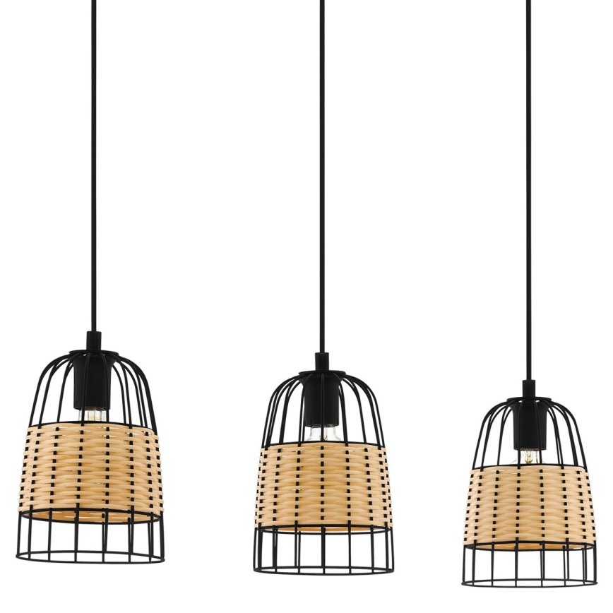 Eglo 43313 - Ljuskrona med snöre ANVeke 3xE27/40W/230V