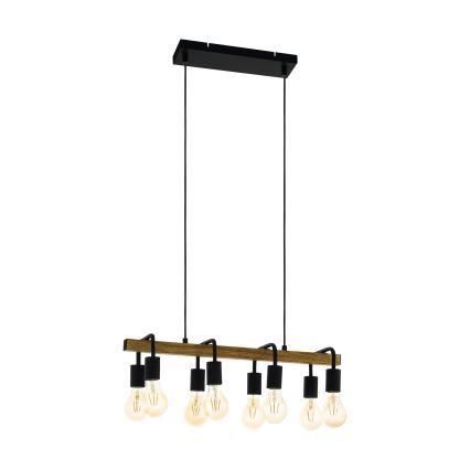 Eglo 43316 - Pendel på vajer ERRIBERA 8xE27/40W/230V ek/svart