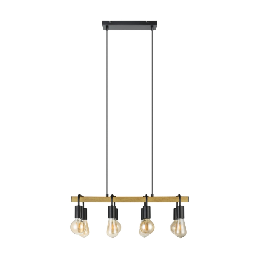Eglo 43316 - Pendel på vajer ERRIBERA 8xE27/40W/230V ek/svart