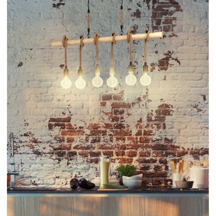 Eglo 43319 - Ljuskrona med kedja YOUNGSTOWN 6xE27/40W/230V