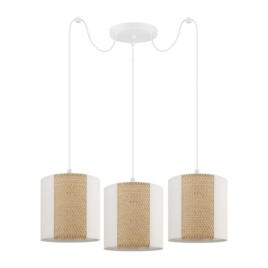 Eglo - Ljuskrona med textilsladd 3xE27/40W/230V spindel