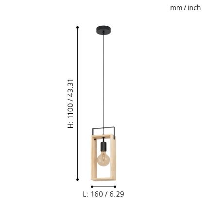 Eglo 43413 - Ljuskrona med snöre FAMBOROUGH 1xE27/40W/230V