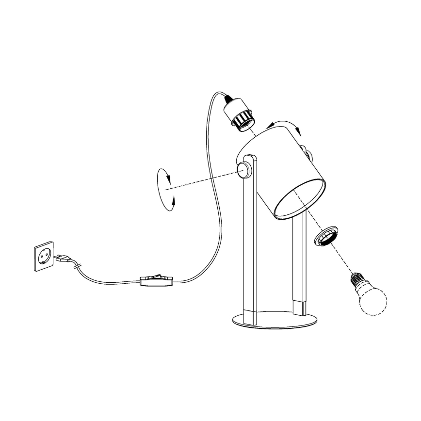 Eglo 43428 - Bordslampa HORNTREE 1 1xE27/28W/230V