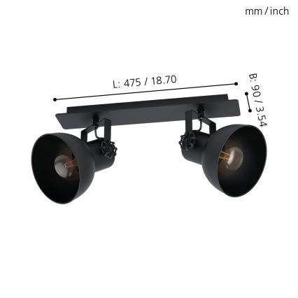Eglo 43432 - SpotLjusbarNSTAPLE 2 2xE27/40W/230V