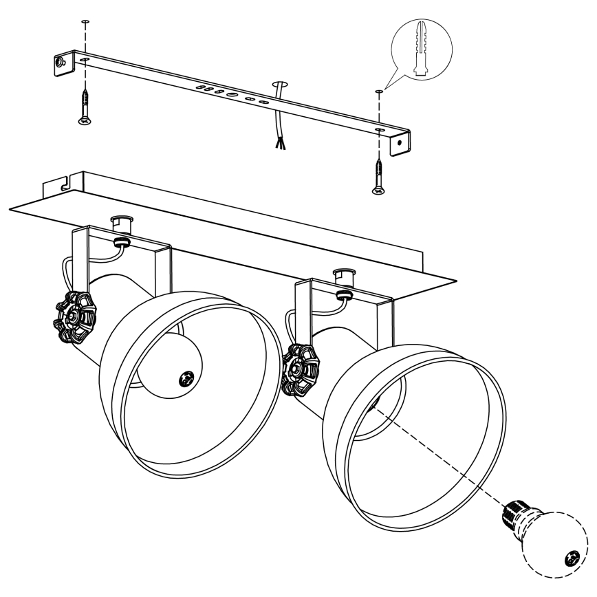 Eglo 43432 - SpotLjusbarNSTAPLE 2 2xE27/40W/230V