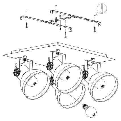 Eglo 43434 - SpotLjusbarNSTAPLE 2 4xE27/40W/230V